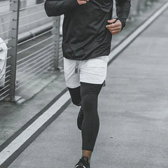 2 in 1 Compression Pants Mens basketball shorts Leggings sport Running Shorts High Elastic Dry Fit Training Tights Jogging Pants