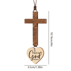 Christian Car Mirror Cross Pendant Jesus Bible Verse Ornament Hanging Decor for Women Men SUV Truck Vehicle Interior Rearview