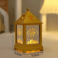 Creative Eid Mubarak Candle Lamp Islamic Ramadan Crescent Moon and Star Night Light Muslim Party Decor Eid Party Supplies