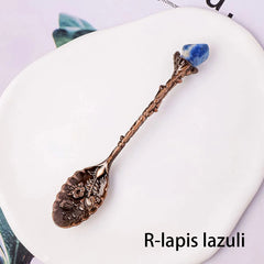Natural Crystal Tumbled Stone Spoon Magic Energy Divination Halloween Spirit Souvenir Gift Home Decor Christmas Graduation Gift