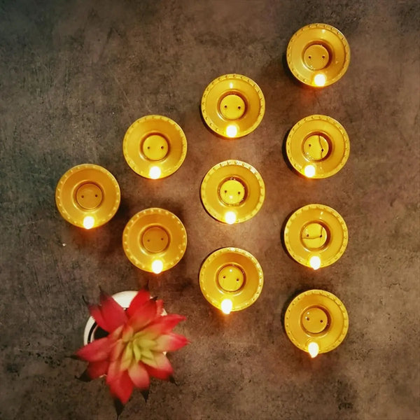 NEW 12 Pcs Diwali Diyas Lamp Decorations, Diwali Led Water Sense Lights, Waterproof Flameless Lotus Tea Lights,Oil Lamps