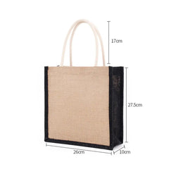 Fashion Burlap Tote Bag – Reusable Jute Beach & Shopping Bag