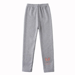 2026 Children Leggings Girls Fleece Lined Thermal Bottoms Baby Casual Trousers Kids Warm Pants Elastic Bunny Tights 3-8 Years