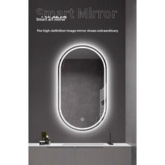 Oval Smart Mirror Defogging Bathroom Mirror with Light Led Vanity Mirror Wall Hanging Full Body Mirror Shower Mirror Spiegel