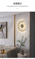 Living room light luxury creative clock wall lamp Home Decor