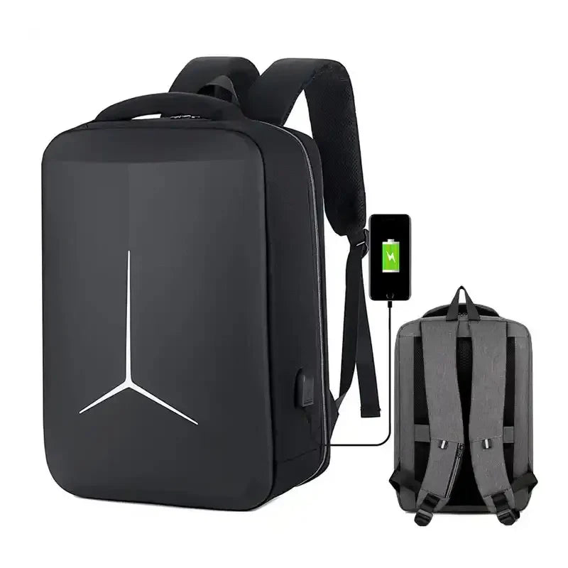 New Anti-theft USB Waterproof Hard Case Travel Smart Laptop Motorcycle Backpack Man EVA Fashion Business Men's Shell Backpack