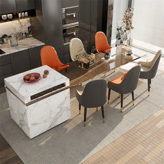LUVODI PU Leather Dining Chairs with Arms Modern Kitchen Dining Chairs with Metal Legs for Hotels,Restaurants,Apartments Kitchen & Dining Furniture