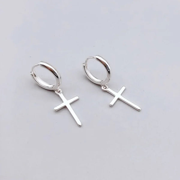 925 Sterling Silver Cross Earrings For Women Trendy Earring Jewelry Prevent Allergy Party Accessories Gift