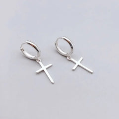 925 Sterling Silver Cross Earrings For Women Trendy Earring Jewelry Prevent Allergy Party Accessories Gift