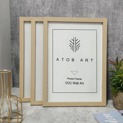 3PCS Wooden Photo Frames Set – Wall & Stand Display (10x15–A4) Home Decor