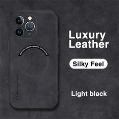 For Magsafe Leather Shockproof Phone Cases For iPhone 17 16 15 14 13 12 11 Pro Max 16e Plus Air Magnetic Wireless Charging Cover