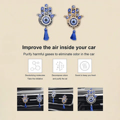 1Pc Evil Eye Car Vent Perfume Holder - Fits All Vents Holds Oils/Fresheners Easy Install Stylish Gift for Car Lovers