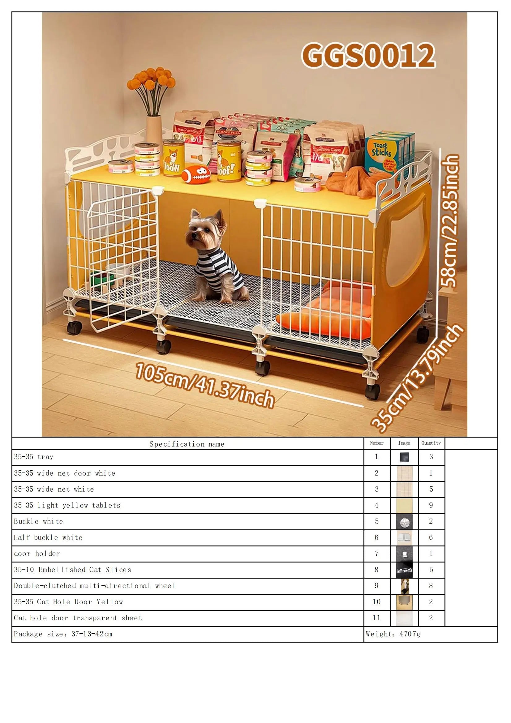 Dog Cage with Tray for Small Dogs Like Pomeranian, Teddy, Bichon, Pet Kennel for Autumn and Winter, Warm Dog Bed for Small Dogs with Separate Toilet Pet Shop