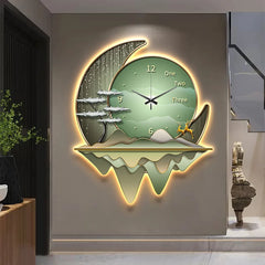 Luxury Wall Clock Lamp – Modern Home Decor Clock Light