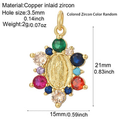 Y2K Boho Cross Our Lady Necklace for Women Golden Jesus Angel Choker Diy Pendant Stainless Steel Chain High Quality Jewelry