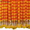 Long Strands Artificial Marigold Garland Pooja Diwali Fiesta Indian Décor Pooja Marigold Flowers Pooja Wedding Events Decor - Orange-Yellow