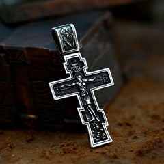 Jesus Cross Men's  Stainless Steel Crucifix Eastern Orthodox  Pendant Chain Necklace Jewelry BP8-515