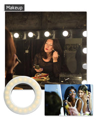 Upgrade 3200K-6500K LED Clip Ring Light 40 LED Lamp Selfie Fill Lights For iPhone Andriod Mobile Phone USB Charge Enhancing Lamp
