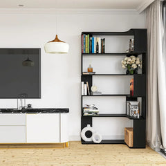 Vertical Vintage Rotating Bookcase Living Room Study Home Corner Bookshelf Light Multifunctional Shelf Storage Furniture