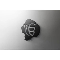 3mm Acrylic Double-Edged Khanda Lion Icon Sign, Self-Adhesive Door Wall Decor