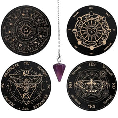 Wooden Pendulum Board moon Star Divination Energy Carven Plate Healing Meditation Board Ornaments Metaphysical Altar Ouija Board