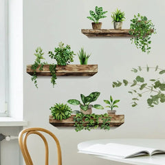 Creative Wall Stickers Potted Decals Self-adhesive Removable Wall Mural DIY Wall Art Home Decor Accessories