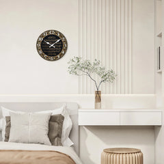 A Vintage Art Islamic Calligraphy Scripture Wooden Wall Clock for Living Room, Bedroom, Kitchen, Home Decoration, Silent Quartz Clock, Holiday Gift, 10 Inches, 12 Inches, 14 Inches 16inch (Battery Not Included)
