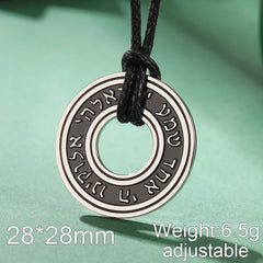 Dawapara Jewish Star of David Hebrew Shema Necklace Judaica Prayer Blessing Holy Pendant Stainless Steel Kabbalah Jewelry