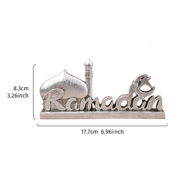 1PC, resin-made antique gold and silver Islamic ramadan decorative item, suitable for gift-giving during Ramadan and Eid al-Adha