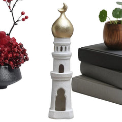2026 Best Selling Eid Mubarak Ramadan Decoration Premium Resin 3D Mosque Statue Islamic Castle Table Decor Gift For Home Office