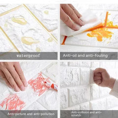 3D Foam Brick Wallpaper – Self-Adhesive Waterproof Roll