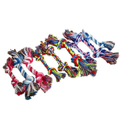 Random Color Pet Dog Toy Bite Rope Double Knot Cotton Rope Funny Cat Toy Bite Resistant and Sharp Teeth Pet Supplies Puppy Toys Pet Shop