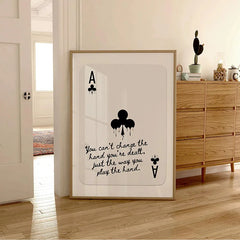 1pcs Ace Card Positive Sayings Print Fashion Canvas Wall Art Canvas Print Aesthetic Decor Vintage Bedroom Cute Poster  wall art