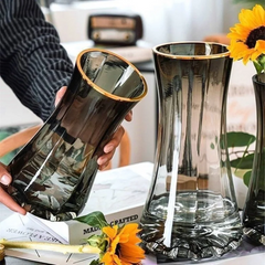 Creative Simple Original Color Glass Flower Vase Transparent Water Fre Flowers Lilies Nordic ular Living Room Home Decor