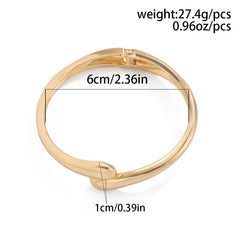 Chunky Waterdrop Open Cuff Bangle – Gold & Silver Bracelet
