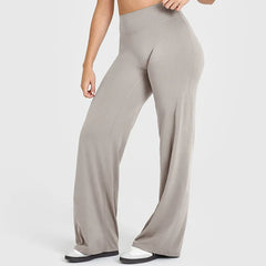 Straight Leg Pants Ultra Soft Butter Fabric Women Mid-Waist Yoga Pants Naked Feel Sports Leggings Pilates Running Sport Trousers