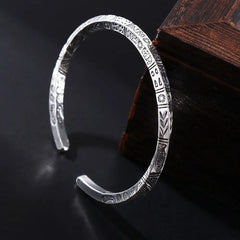 Opening Design Vintage Carved Totem Bracelet Adjustable Silver Twist Armband Cuff Open Bracelet Mobius High Quality