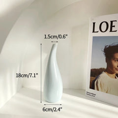 Ins Ceramics Flower Vase Nordic Hydroponics Vases Creative Room Decor Mini Flower Bottle Pots Desktop Ornament Craft