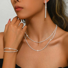 Women’s Silver Plated Star Necklace & Bracelet Set