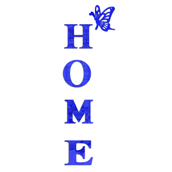 HOME Home Logo 3D Mirror Wall Sticker Butterfly Acrylic Mirror Wall Sticker 5PCS Art Entrance Decoration Home Decoration