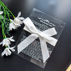 Transparent Custom Wedding Invitation Card,Acrylic Hebrew,Prayer Blessings,Candle Design Bar Mitzvah Gift,Souvenir, Thick 10pcs
