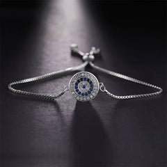 Juya 18K Real Gold Plated Adjustable Chains Multicolor Zirconia Hamsa Fatima Enamel Greek Evil Eye Charms Bracelets For Women
