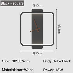 Nordic LED Wall Clock Lamp – Modern Decor Wall Light