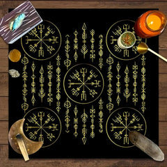 1pc Tarot card tablecloth, mysterious rune astrology altar cloth, witchcraft cabin decoration tablecloth, card game tablecloth
