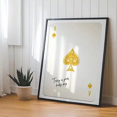 1pcs Ace Card Positive Sayings Print Fashion Canvas Wall Art Canvas Print Aesthetic Decor Vintage Bedroom Cute Poster  wall art