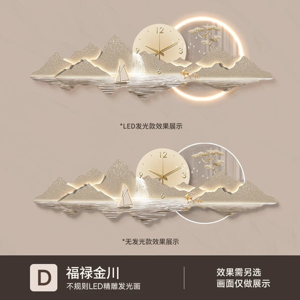 Led Luxury Wall Clocks Mechanism Interior Modern Aesthetic Creative Wall Watch Nordic Restaurant Reloj De Pared Room Decorations