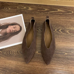 Bailamos Women's Square Toe Vintage Flats Soft Loafers Comfortable Leather Ballet Shoes for Female Dress Shoes Mujer