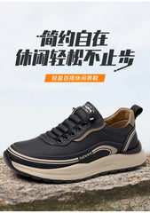 Men’s Luxury Leather Sneakers 2025 Anti-Slip Sports Shoes