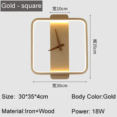 Nordic LED Wall Clock Lamp – Modern Decor Wall Light