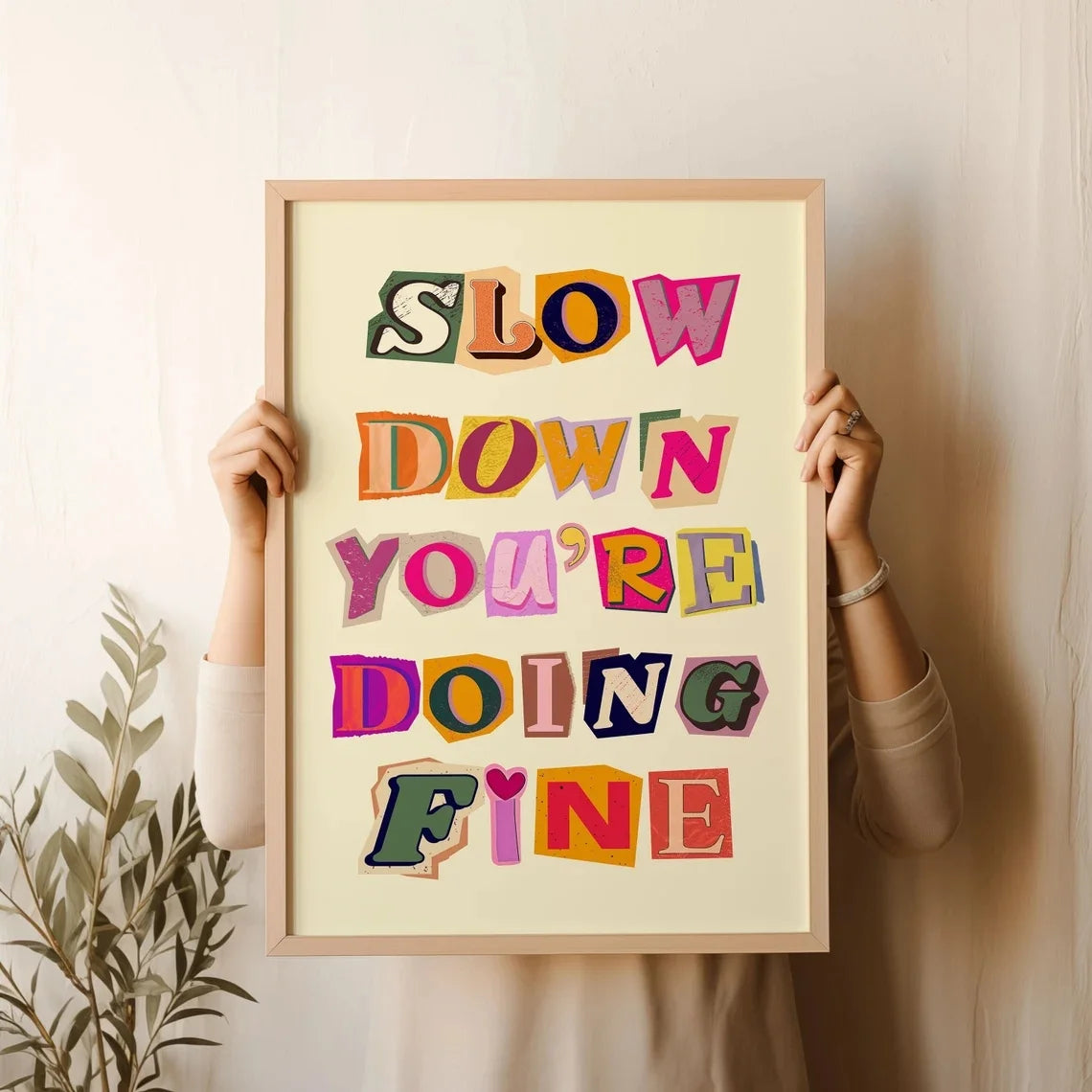 1pc Simple Trendy Text Printing Poster, Simple Canvas Wall Decoration, Modern Art Home Decoration, Living Room Decoration
